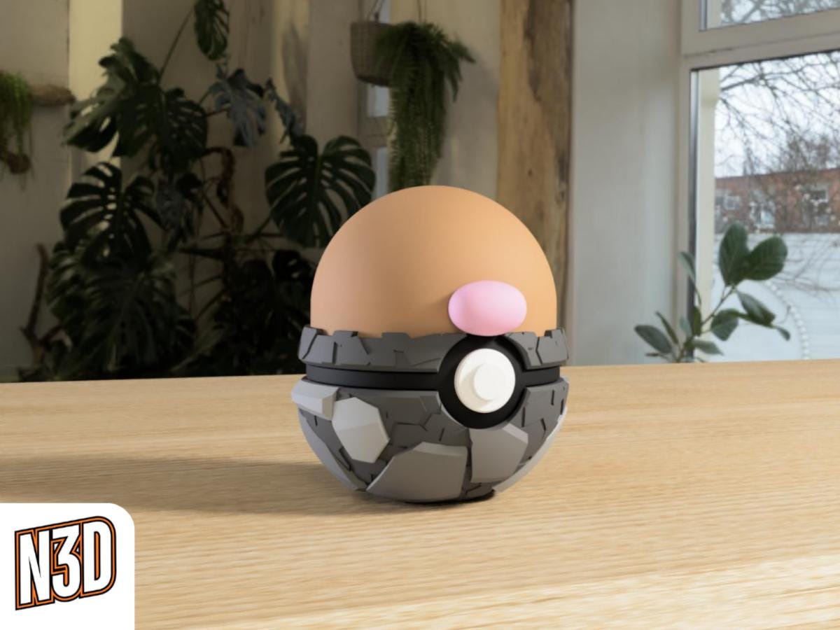 Diglett #0050 Pokémon | 3D Printed N3D Poké Balls with Clicking Button