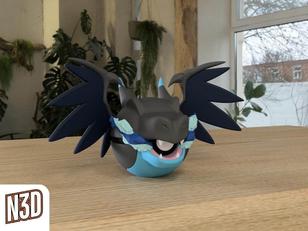 Charizard #0006 Pokémon | 3D Printed N3D Poké Balls with Clicking Button