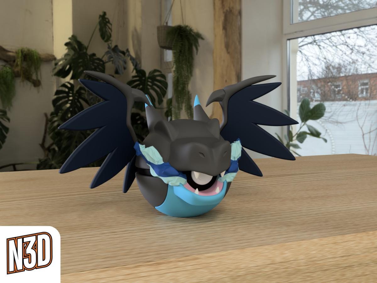 Charizard #0006 Pokémon | 3D Printed N3D Poké Balls with Clicking Button