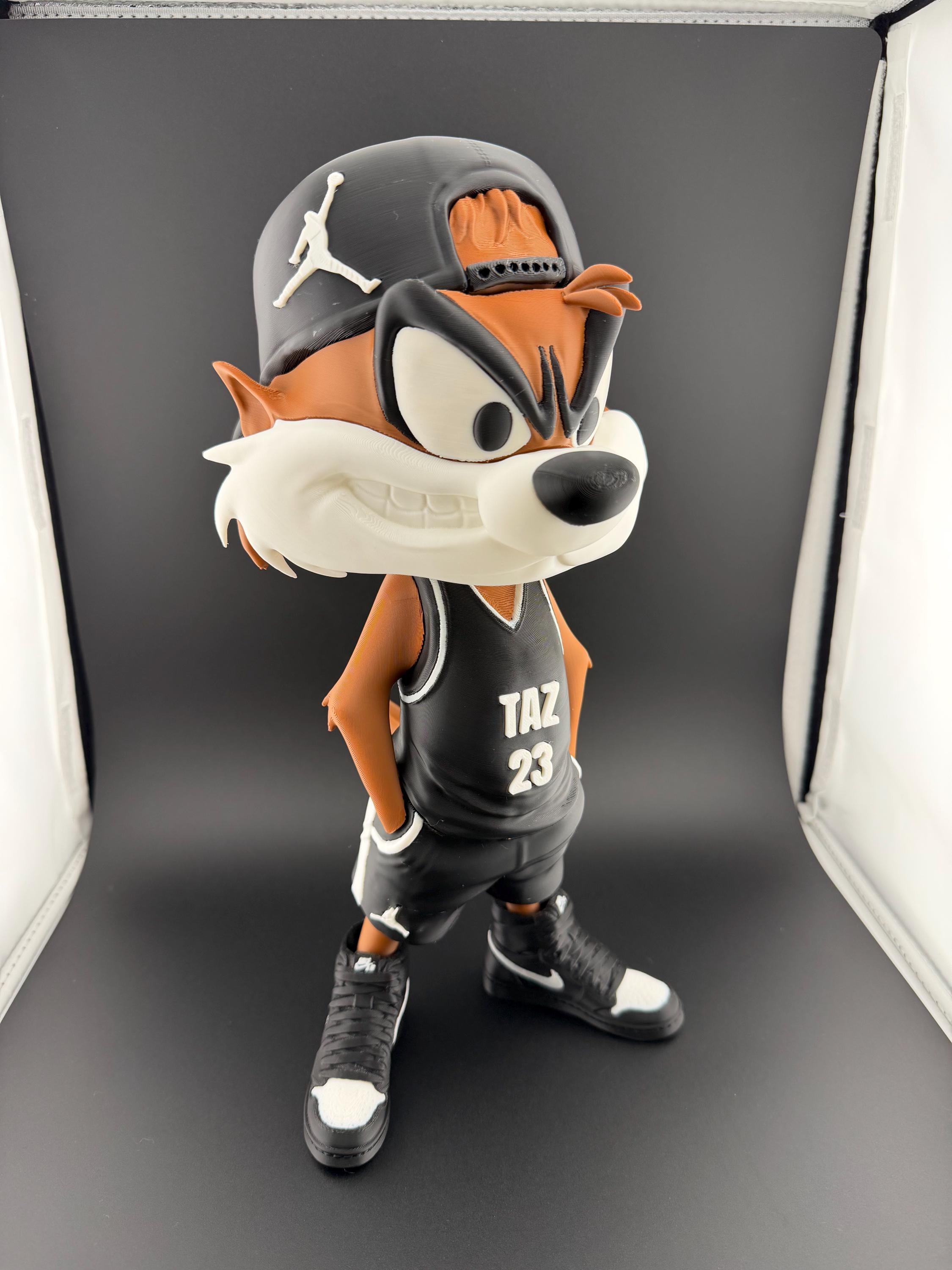 Taz Tasmanian Devil Inspired Basketball Statue | Urban Street Style Fan Art | 12 Inch 3D Printed Display Figure