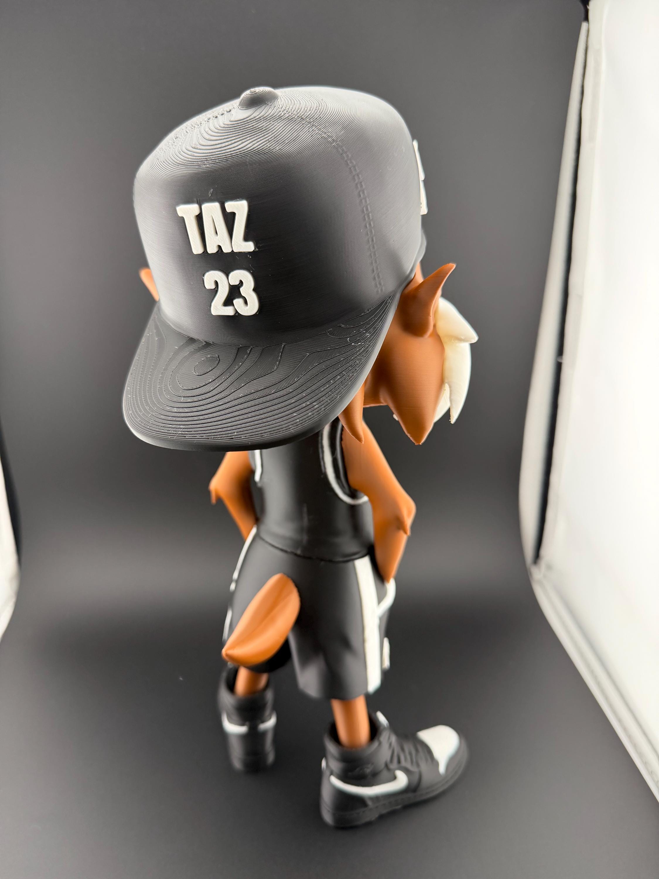 Taz Tasmanian Devil Inspired Basketball Statue | Urban Street Style Fan Art | 12 Inch 3D Printed Display Figure
