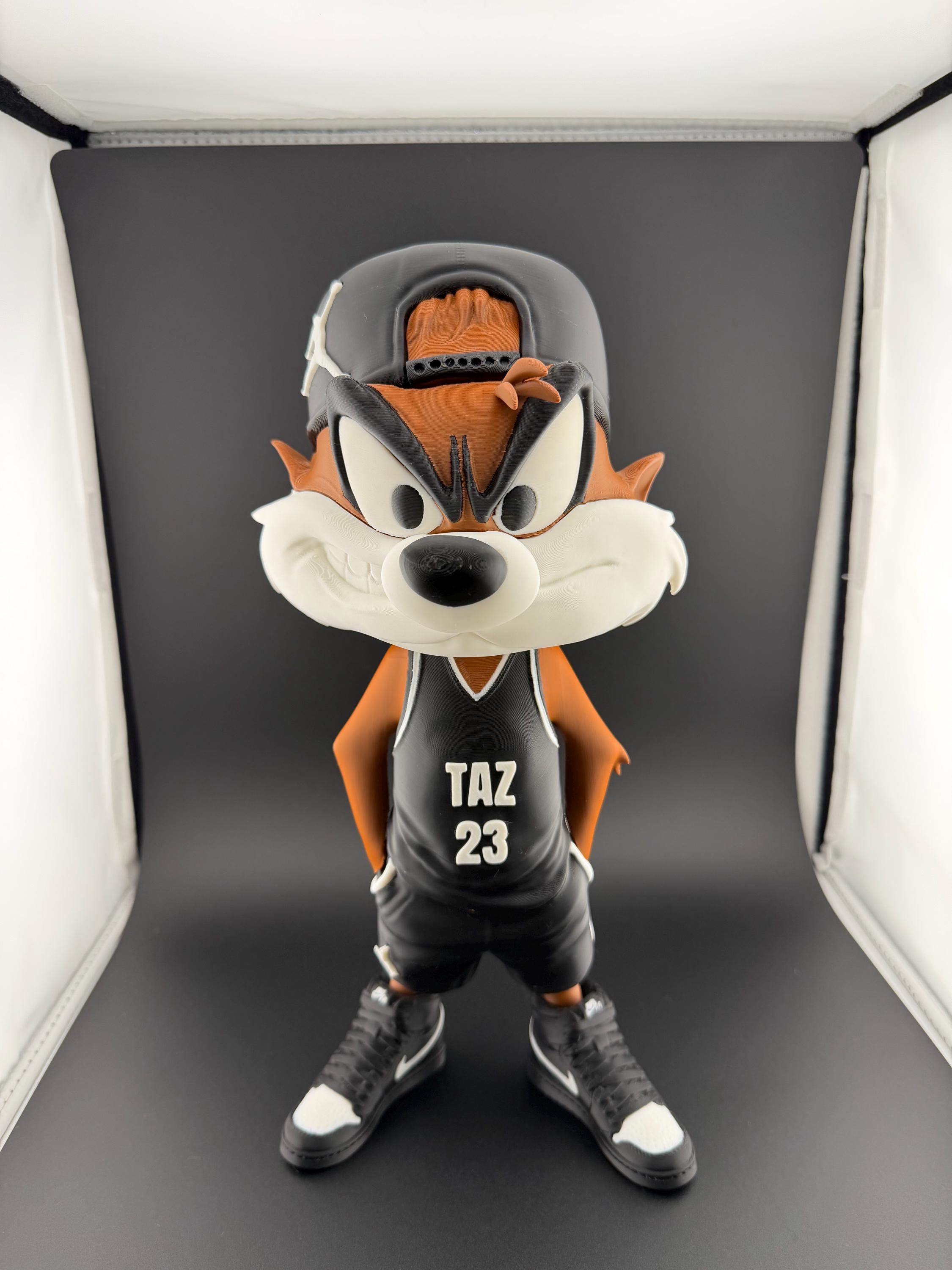 Taz Tasmanian Devil Inspired Basketball Statue | Urban Street Style Fan Art | 12 Inch 3D Printed Display Figure