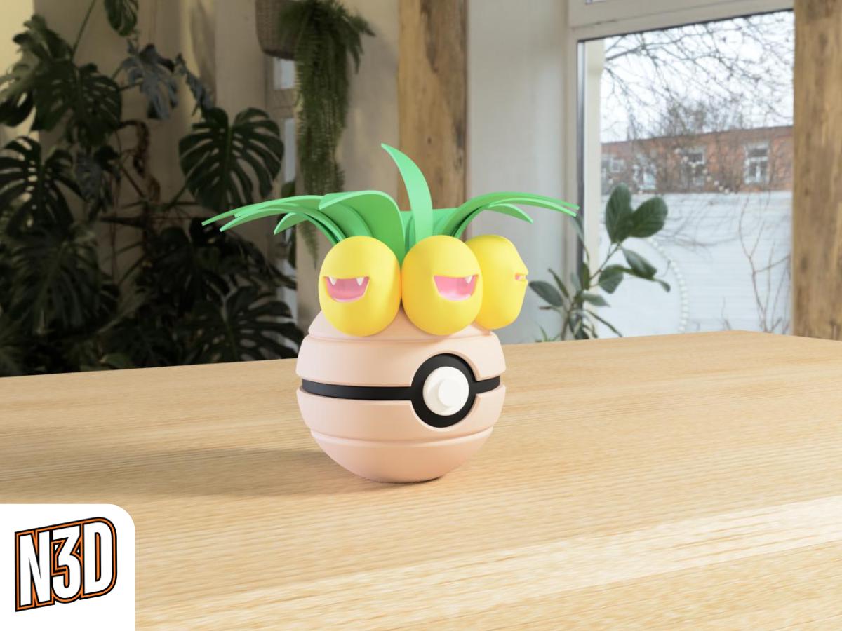 Exeggutor #0103 Pokémon | 3D Printed N3D Poké Balls with Clicking Button