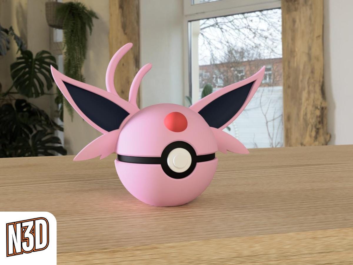 Espeon #0196 Pokémon | 3D Printed N3D Poké Balls with Clicking Button