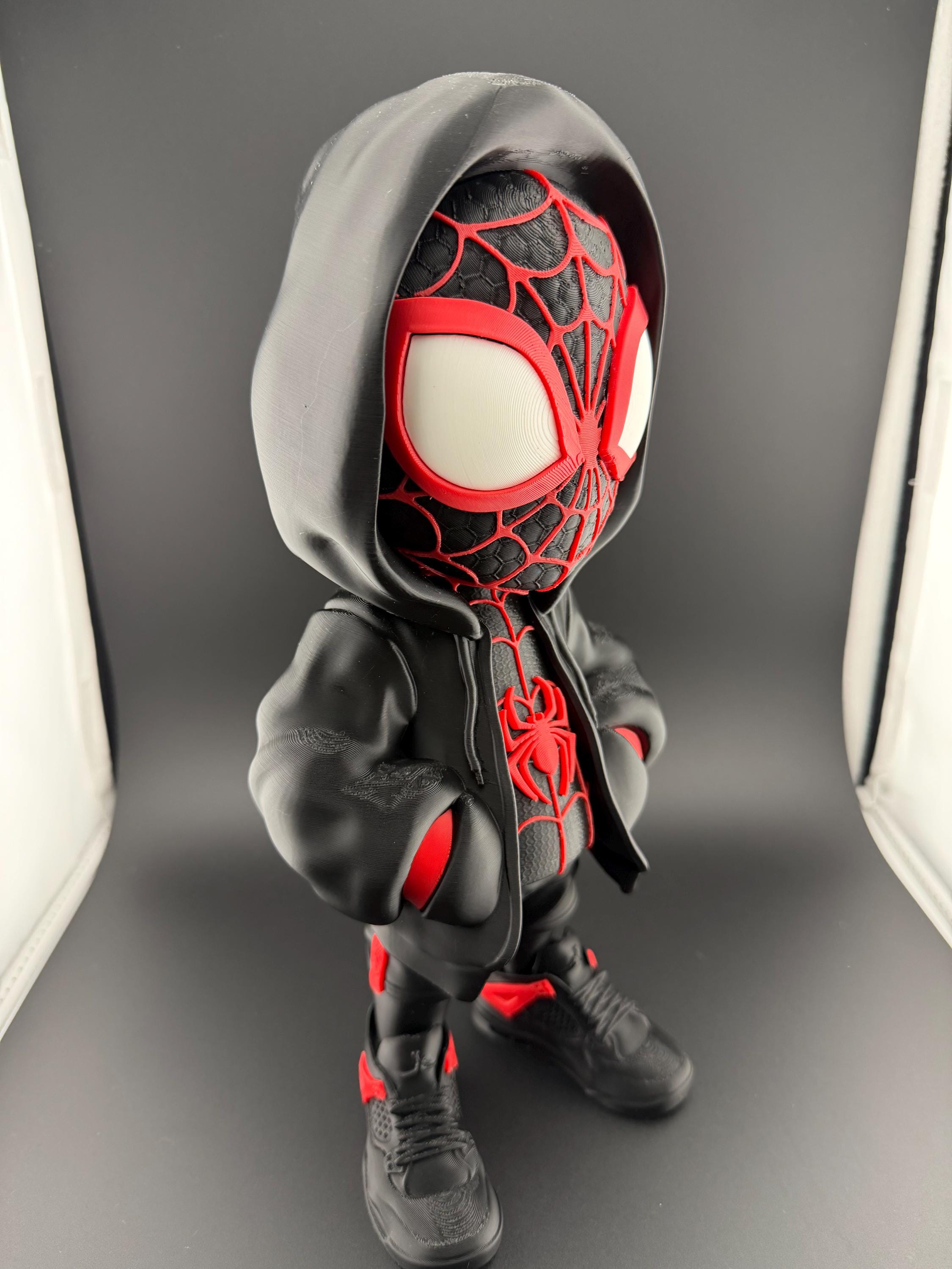 Miles Morales Spider-Man Inspired Statue | 12 Inch 3D Printed Superhero Fan Art | Comic Style Display Figure