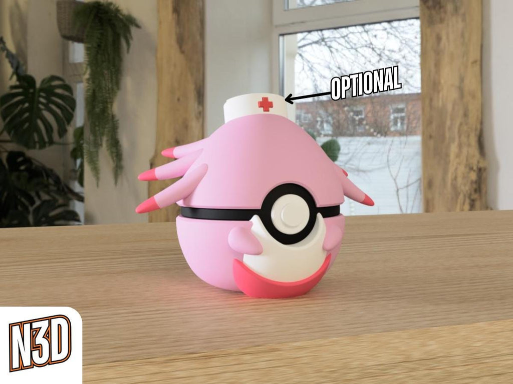Chansey #0113 Pokémon | 3D Printed N3D Poké Balls with Clicking Button