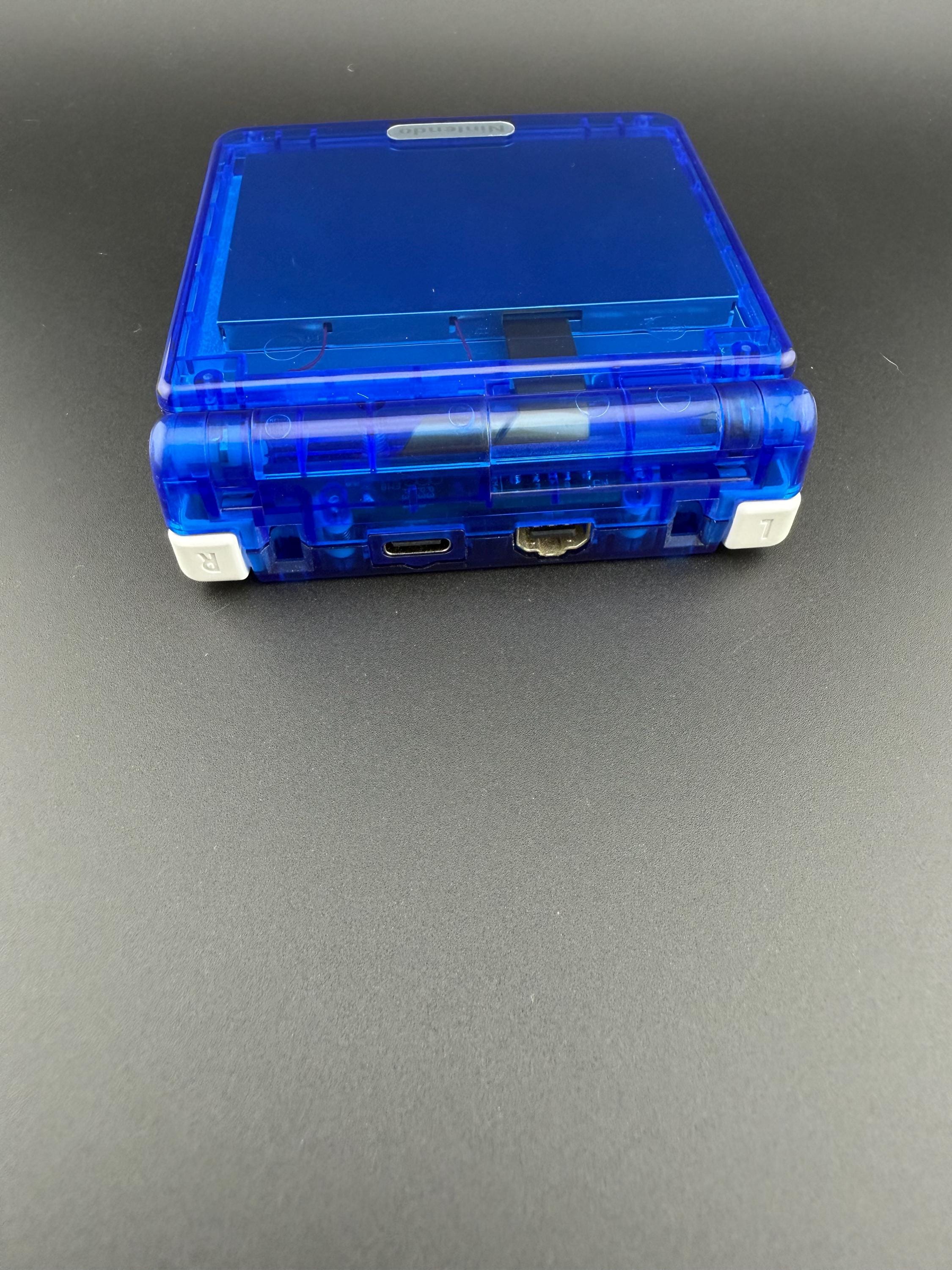 Custom Game Boy Advance SP – Crystal Red Edition | IPS Screen | USB-C Charging | Upgraded Battery