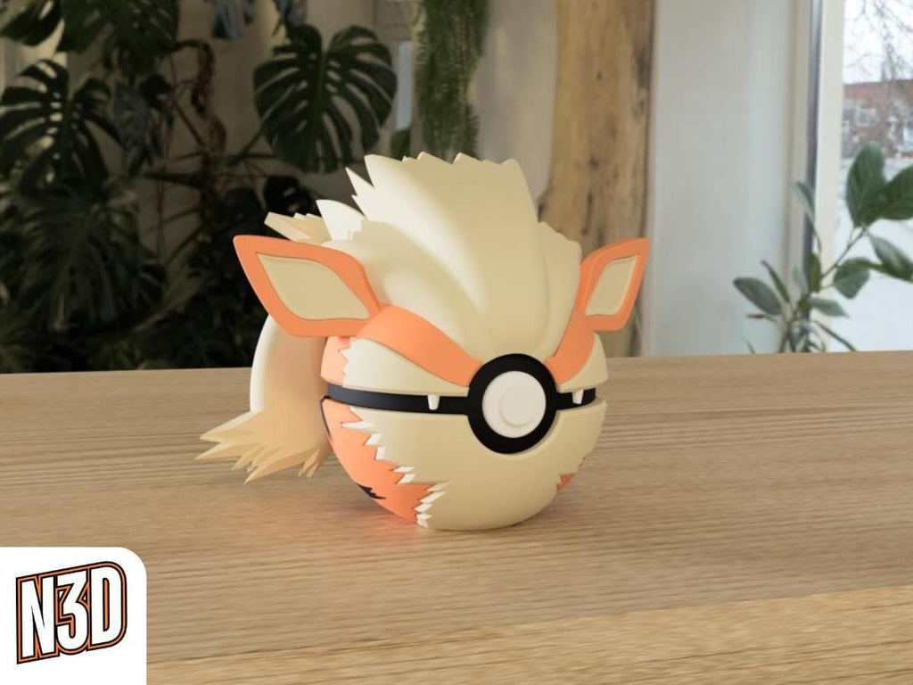 Arcanine #0059 Pokémon | 3D Printed N3D Poké Balls with Clicking Button