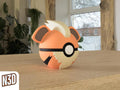 Growlithe #0058 Pokémon | 3D Printed N3D Poké Balls with Clicking Button