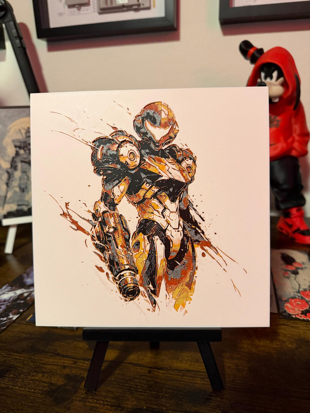 Samus (Metroid Prime) – 3D Printed Filament Painting | Multicolor 3D Wall Art