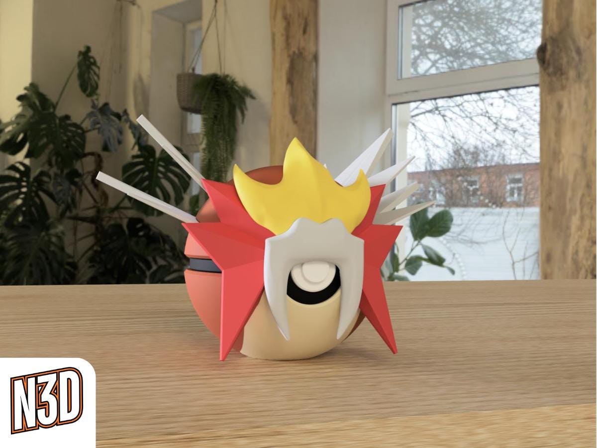Entei #0244 Pokémon | 3D Printed N3D Poké Balls with Clicking Button