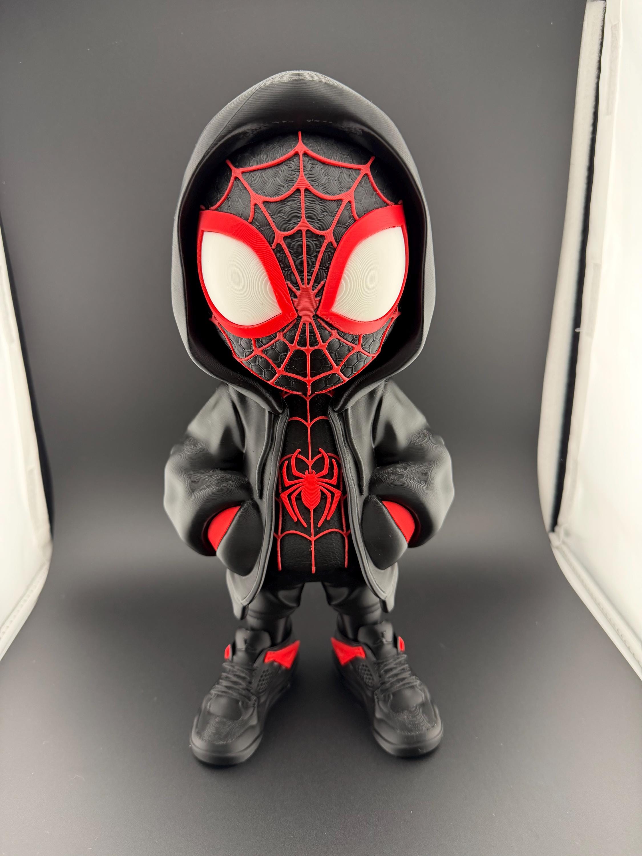 Miles Morales Spider-Man Inspired Statue | 12 Inch 3D Printed Superhero Fan Art | Comic Style Display Figure