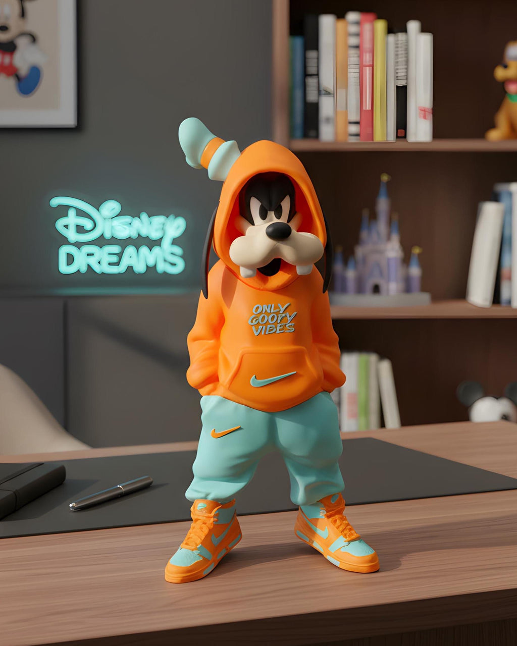 Goofy Inspired Urban Style Statue | Streetwear Cartoon Fan Art | 12 Inch 3D Printed Display Figure