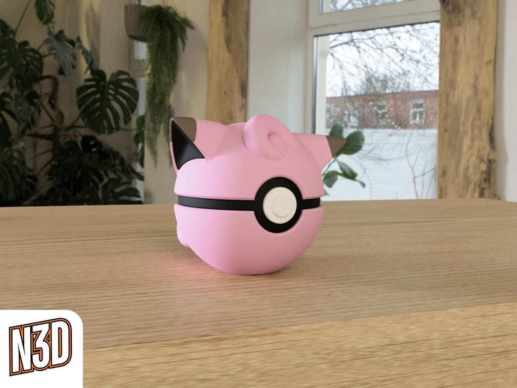Clefairy #0035 Pokémon | 3D Printed N3D Poké Balls with Clicking Button