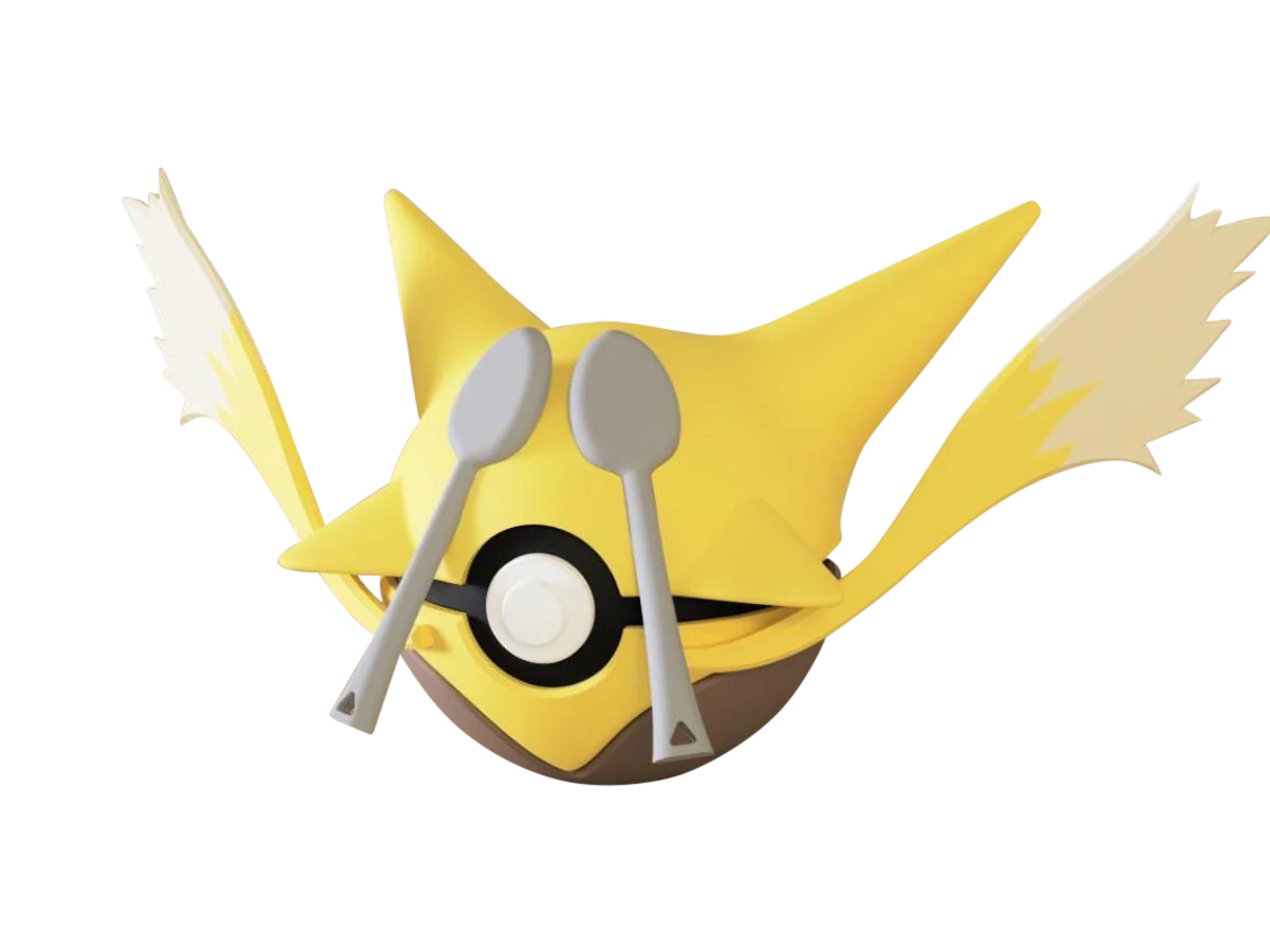 Alakazam #0065 Pokémon | 3D Printed N3D Poké Balls with Clicking Button