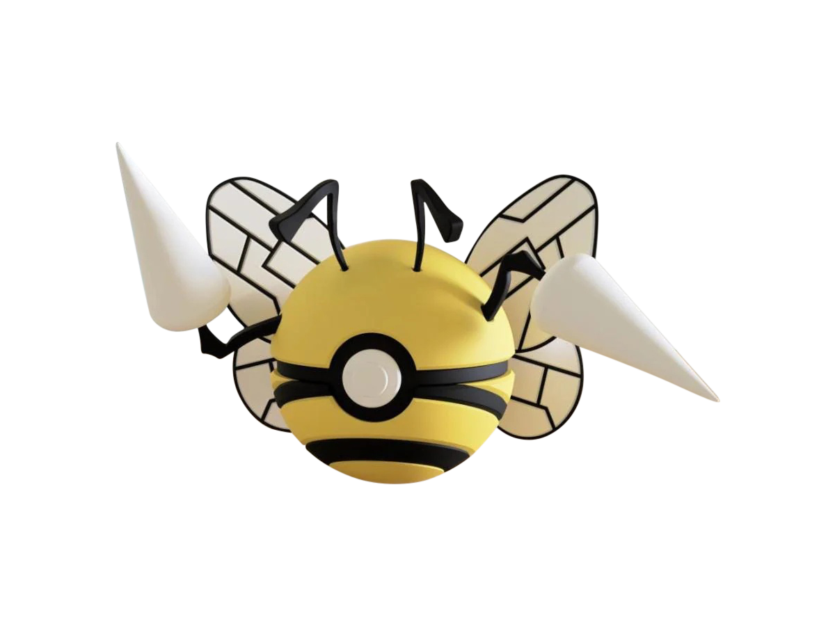 Beedrill #0015 Pokémon | 3D Printed N3D Poké Balls with Clicking Button