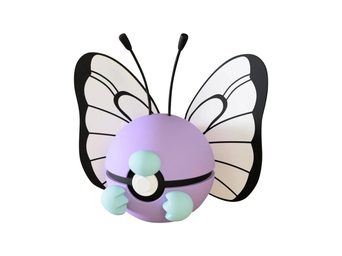 Butterfree #0012 Pokémon | 3D Printed N3D Poké Balls with Clicking Button