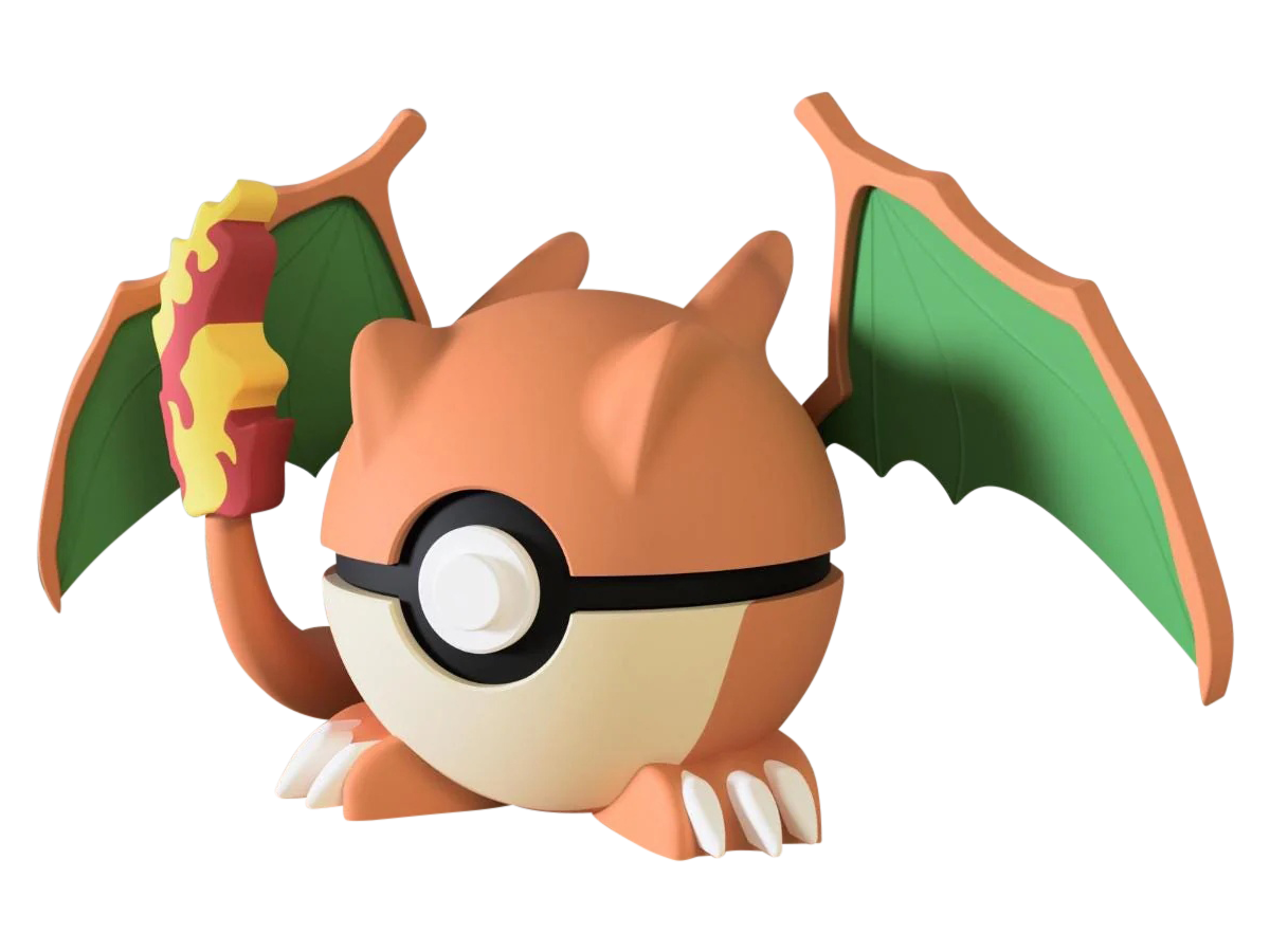 Charizard #0006 Pokémon | 3D Printed N3D Poké Balls with Clicking Button