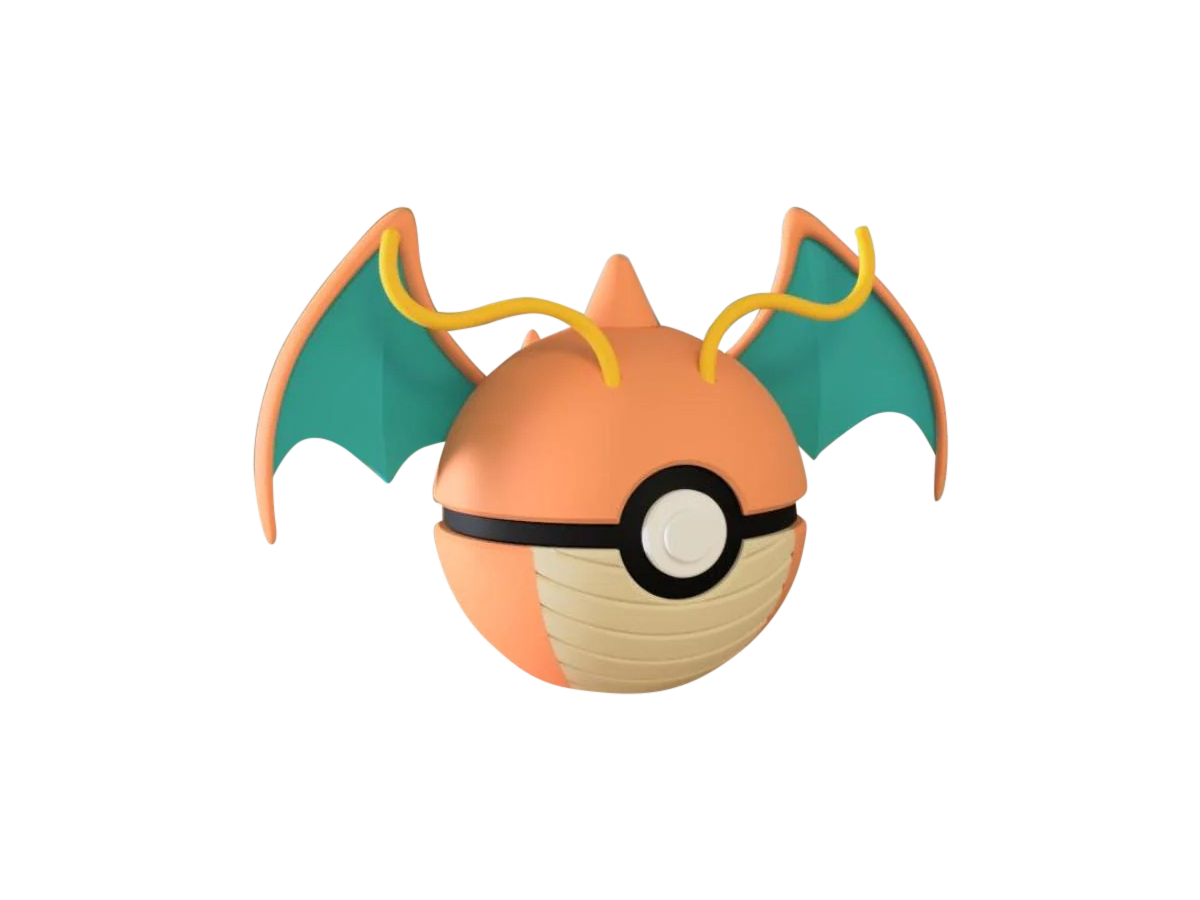 Dragonite #0149 Pokémon | 3D Printed N3D Poké Balls with Clicking Button