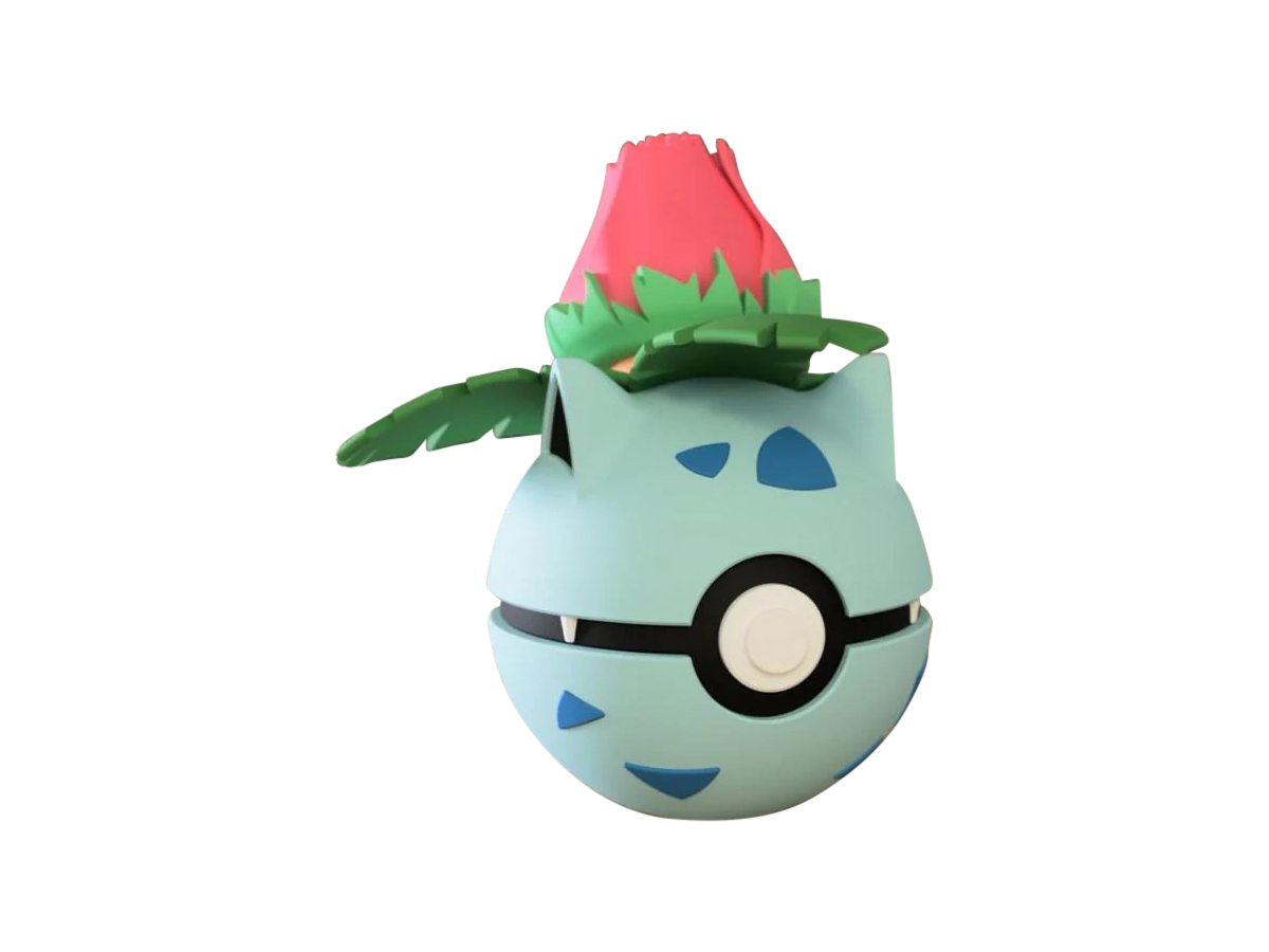 Ivysaur #0002 Pokémon | 3D Printed N3D Poké Balls with Clicking Button
