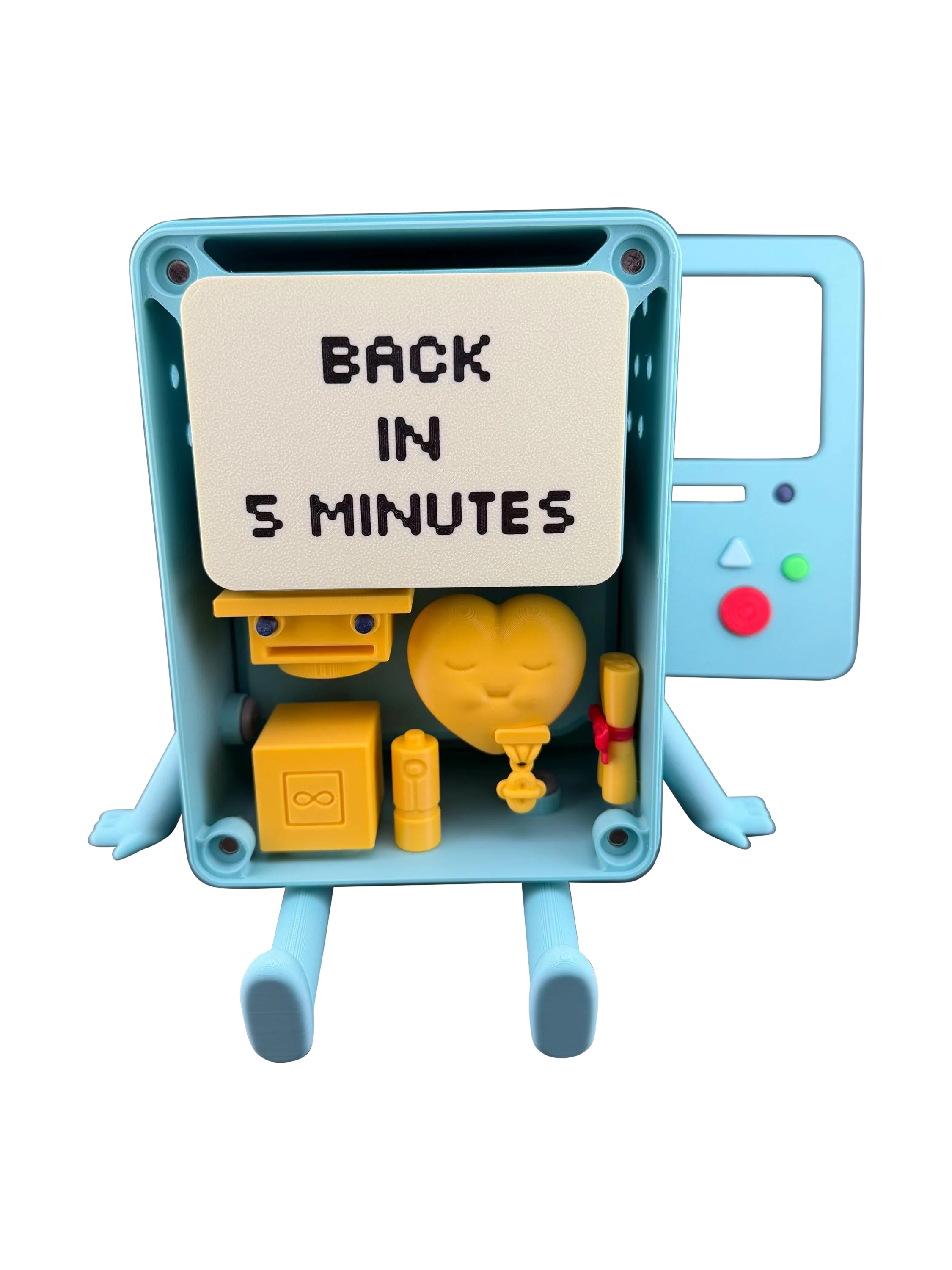 Lifesize BMO Interactive Display Figure – Magnetic Faces, 3D Printed With BMO Internals