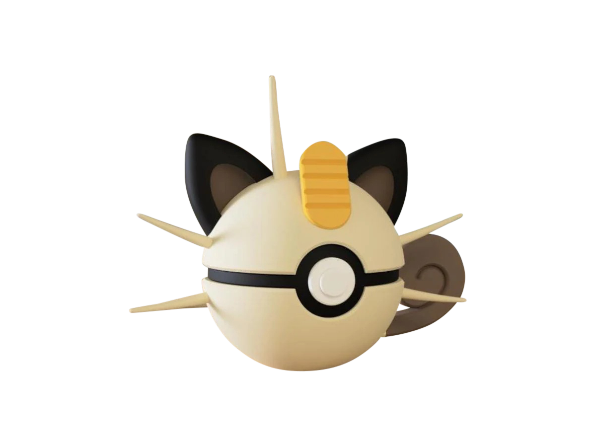 Meowth #0052 Pokémon | 3D Printed N3D Poké Balls with Clicking Button