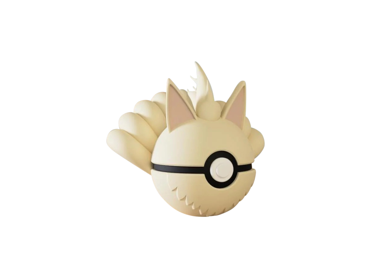 Ninetails #0038 Pokémon | 3D Printed N3D Poké Balls with Clicking Button
