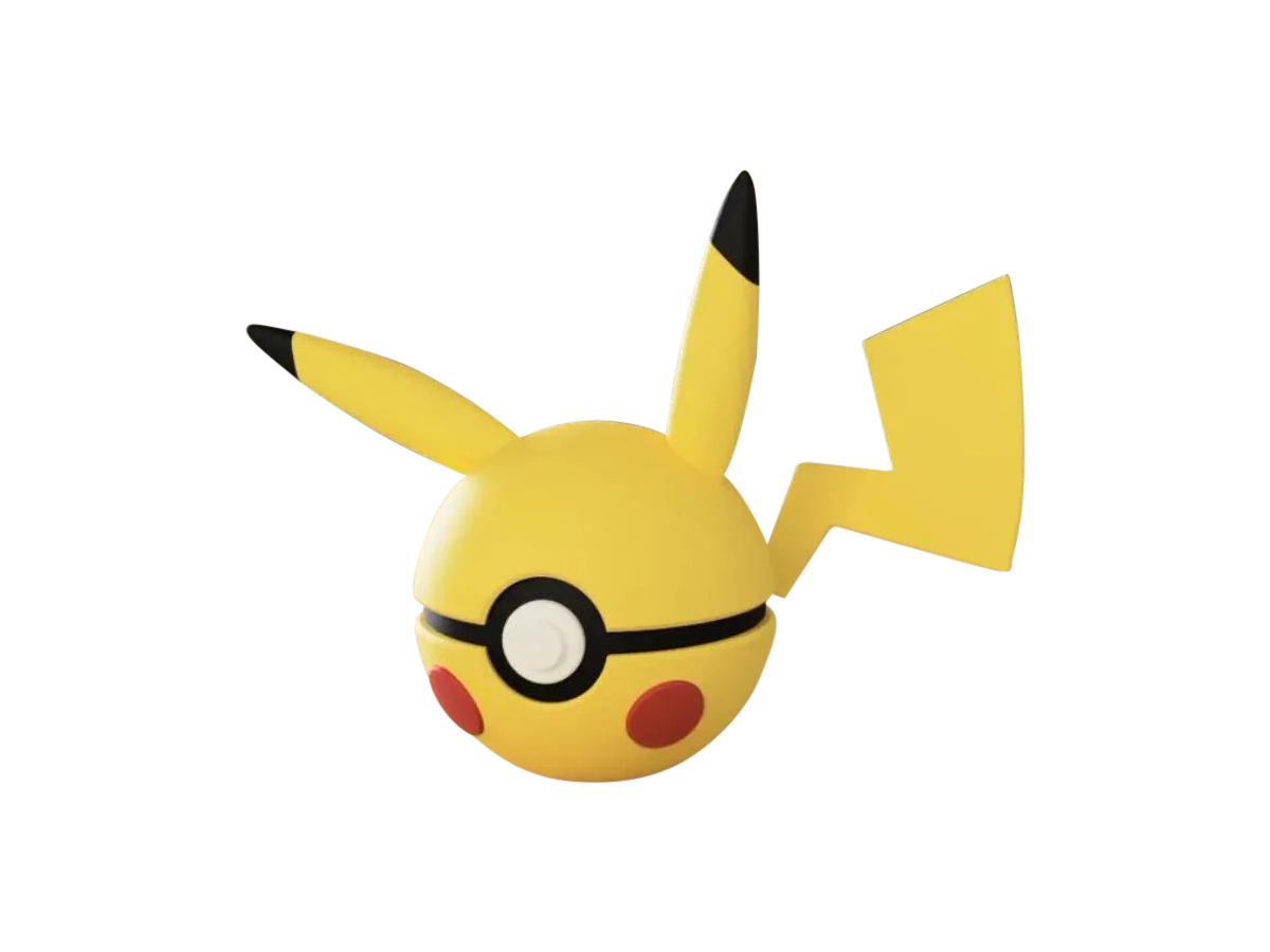 Pikachu #0025 Pokémon | 3D Printed N3D Poké Balls with Clicking Button