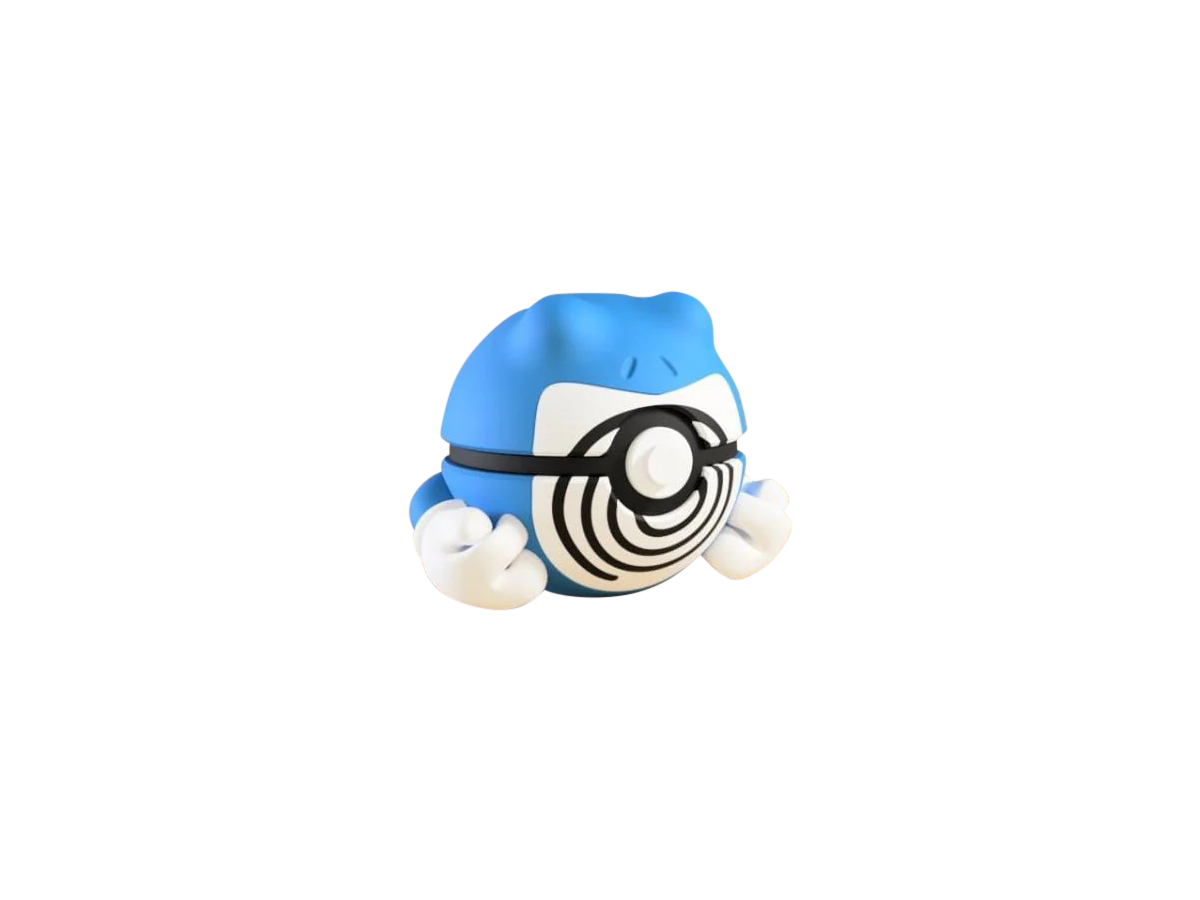 Poliwrath #0062 Pokémon | 3D Printed N3D Poké Balls with Clicking Button