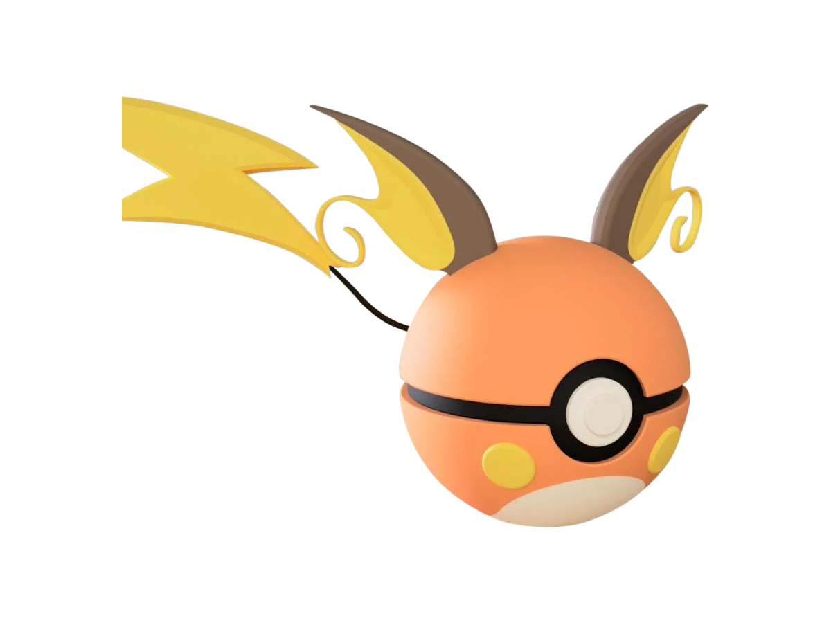 Raichu #0026 Pokémon | 3D Printed N3D Poké Balls with Clicking Button