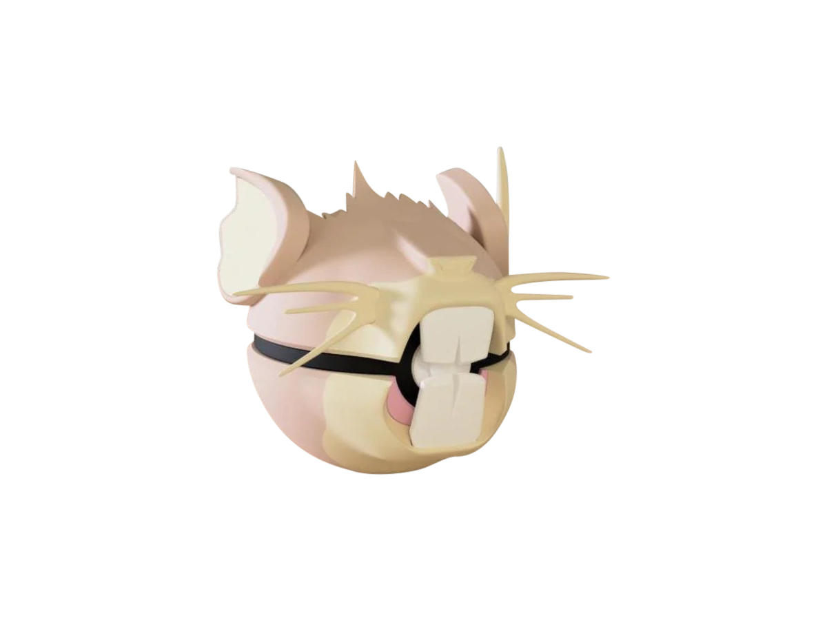 Raticate #0020 Pokémon | 3D Printed N3D Poké Balls with Clicking Button