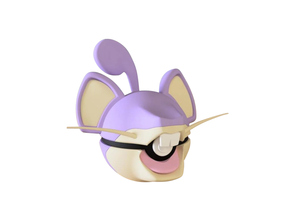 Rattata #0019 Pokémon | 3D Printed N3D Poké Balls with Clicking Button