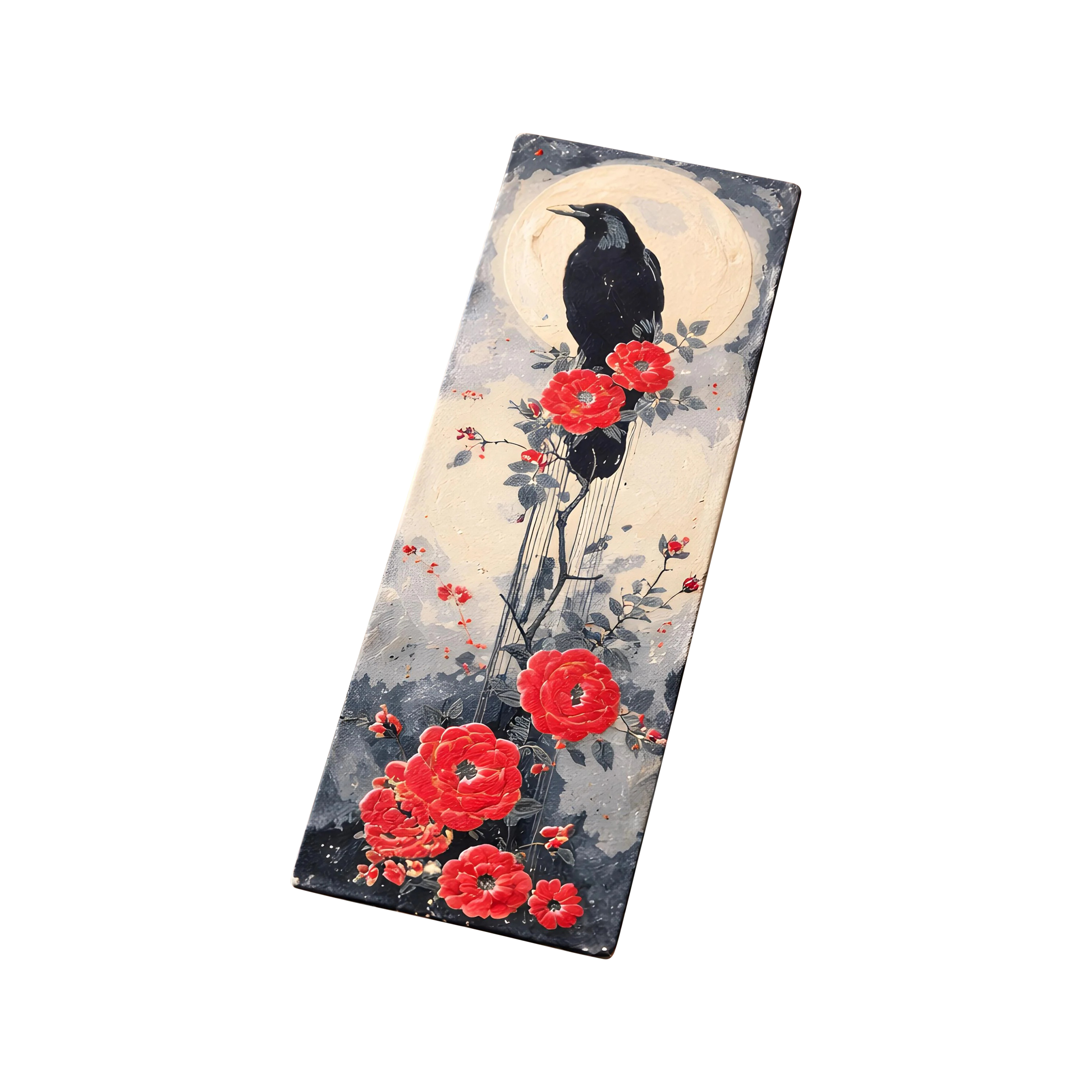 Raven and Roses 3D Printed Bookmark | Gothic Filament Art Bookmark | Elegant & Durable