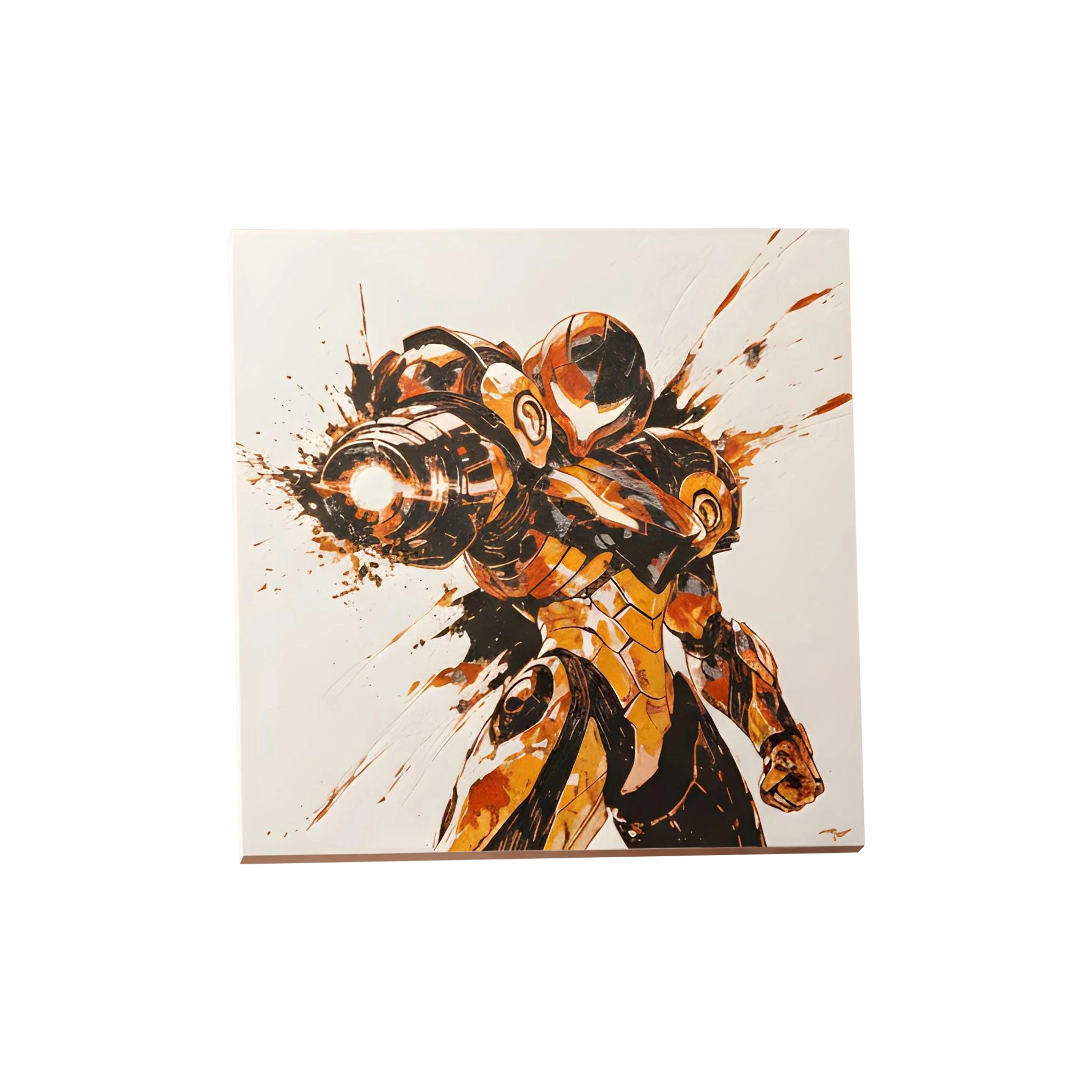 Samus (Metroid Prime) – 3D Printed Filament Painting | Multicolor 3D Wall Art