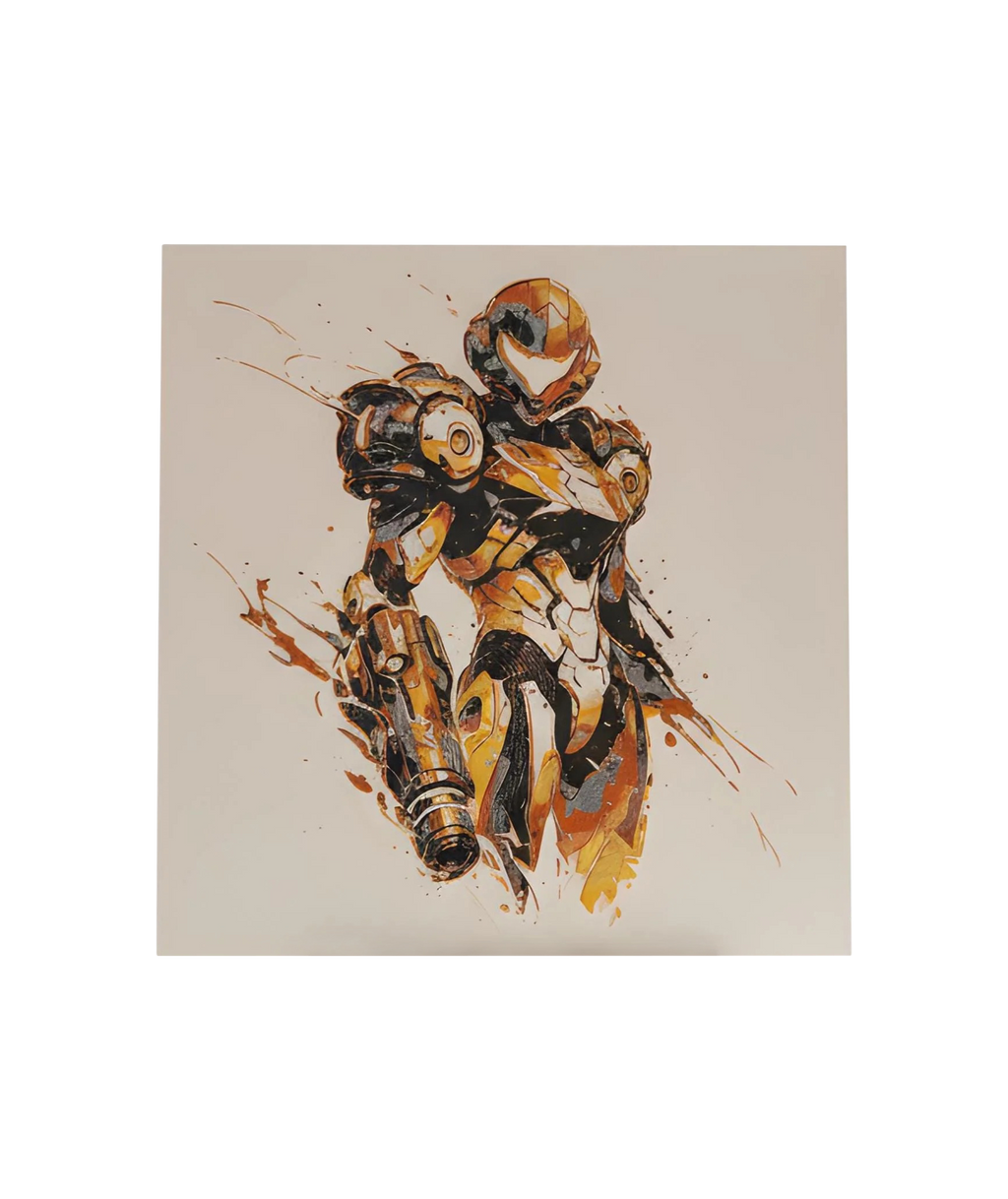 Samus (Metroid Prime) – 3D Printed Filament Painting | Multicolor 3D Wall Art
