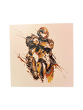 Samus (Metroid Prime) – 3D Printed Filament Painting | Multicolor 3D Wall Art