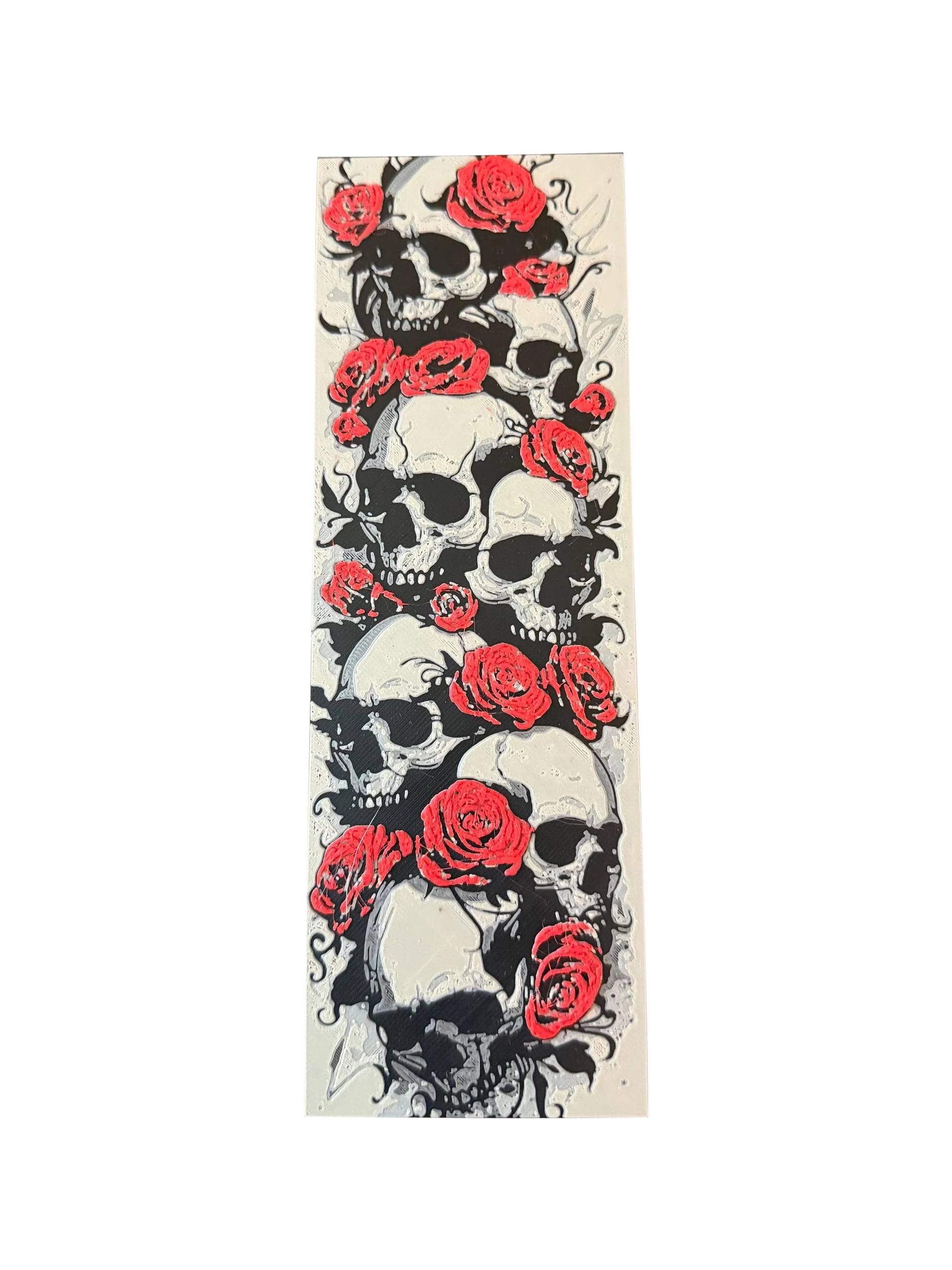 Skulls N Roses 3D Printed Bookmark | Gothic Filament Art Bookmark | Lightweight & Durable