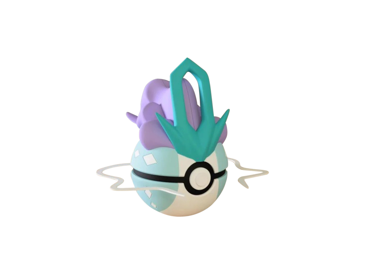 Suicune #0245 Pokémon | 3D Printed N3D Poké Balls with Clicking Button