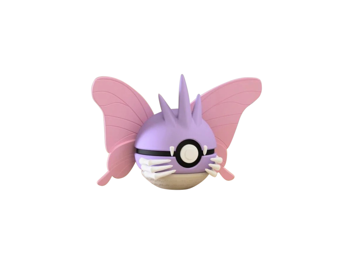 Venomoth #0049 Pokémon | 3D Printed N3D Poké Balls with Clicking Button