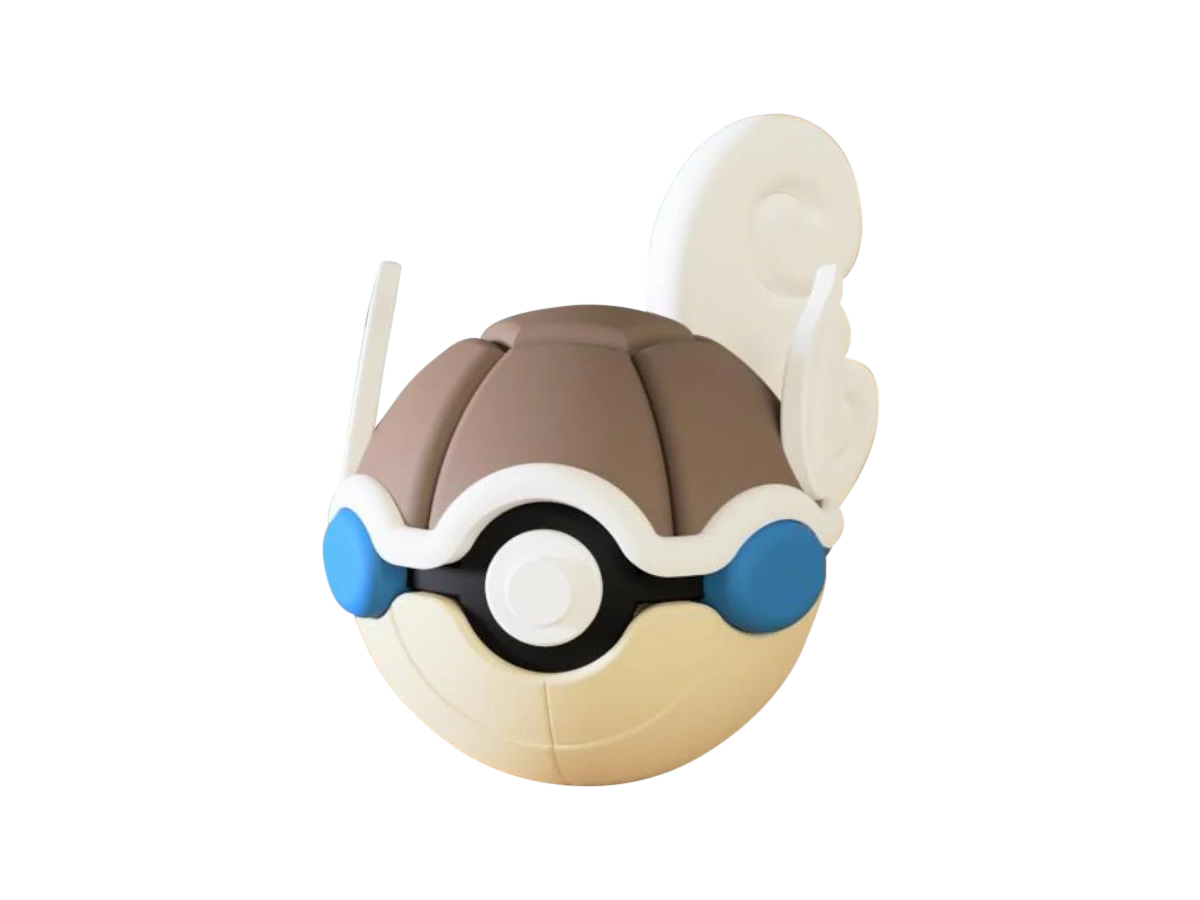 Wartortle #0008 Pokémon | 3D Printed N3D Poké Balls with Clicking Button