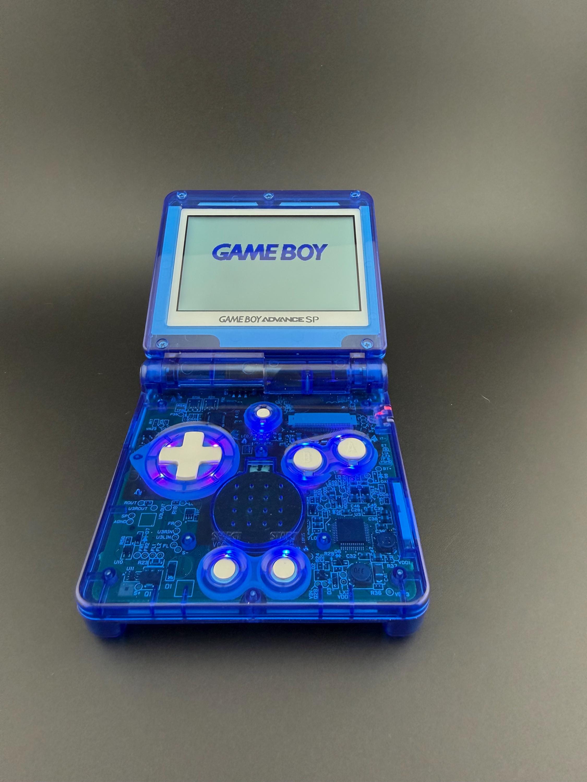 Custom Game Boy Advance SP – Crystal Red Edition | IPS Screen | USB-C Charging | Upgraded Battery