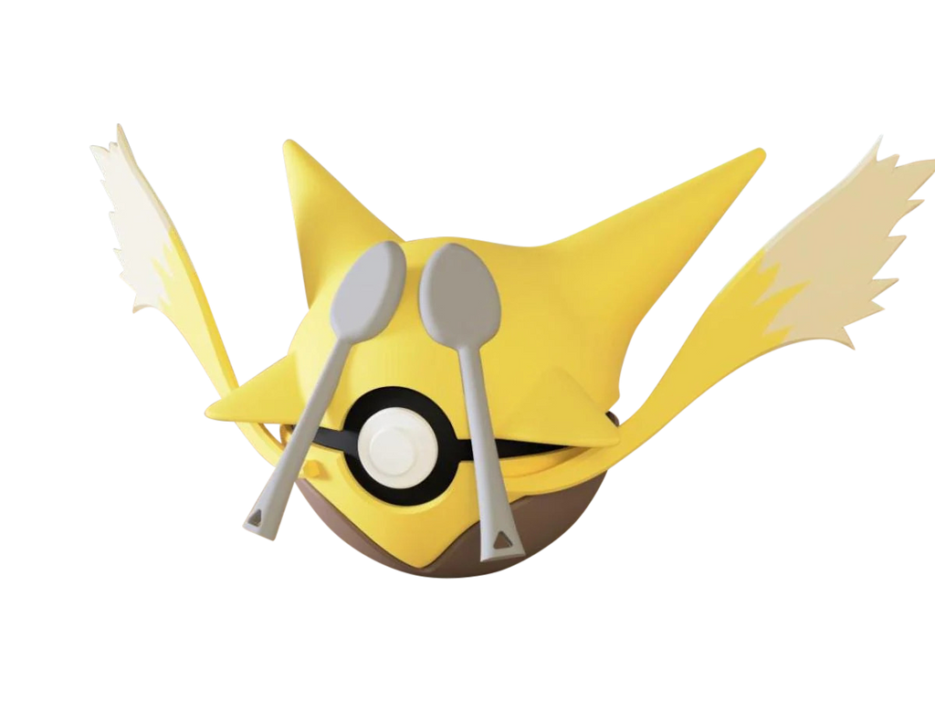 Alakazam N3D Poké Ball #0065, 3D printed Pokeball clicker