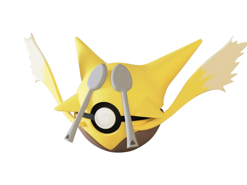 Alakazam N3D Poké Ball #0065, 3D printed Pokeball clicker