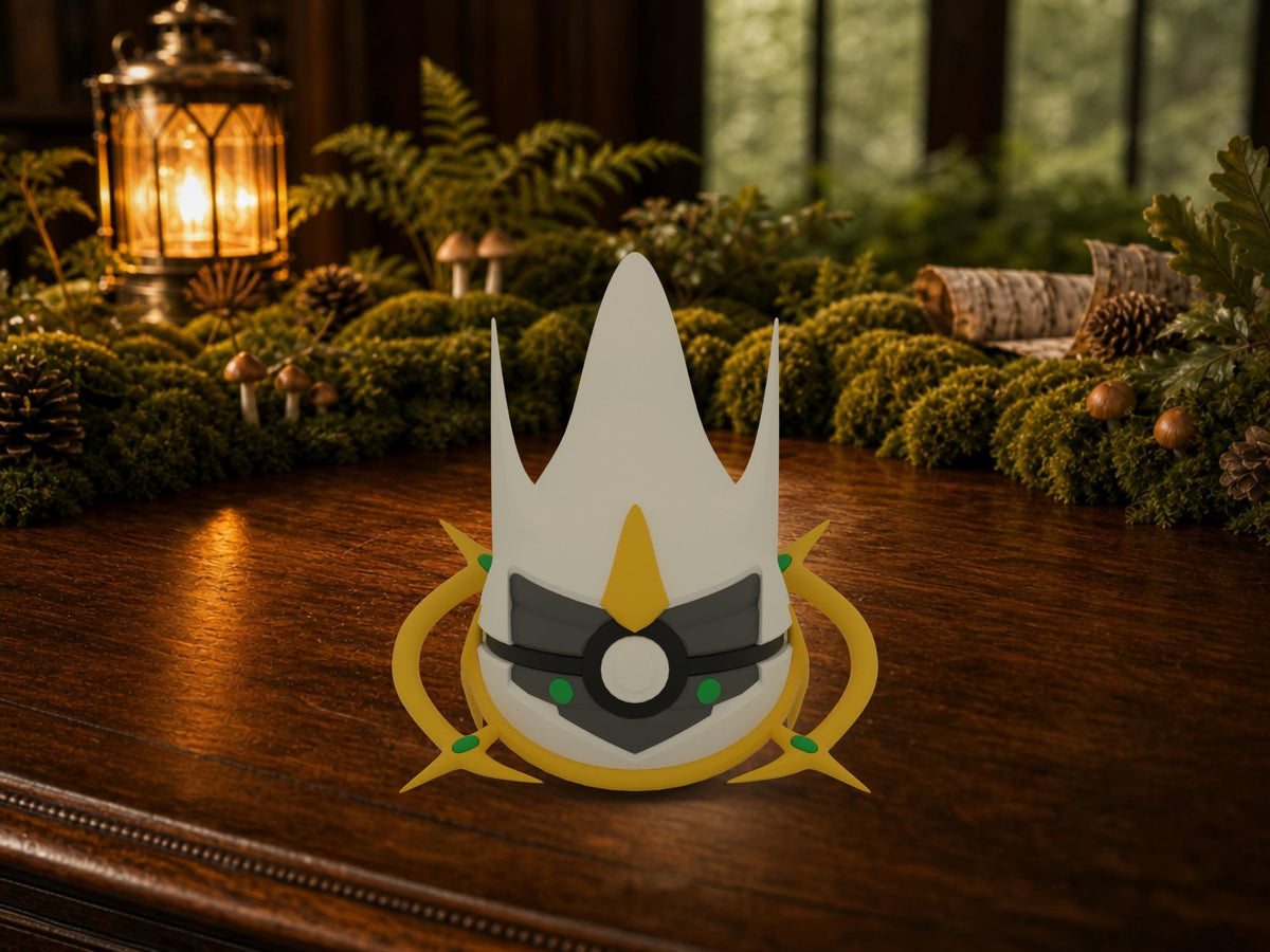 Arceus N3D Poké Ball #0493 on a woodland study desk, 3D printed Pokeball clicker