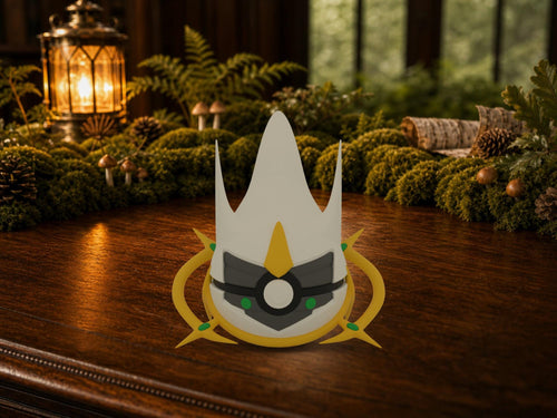 Arceus N3D Poké Ball #0493 on a woodland study desk, 3D printed Pokeball clicker