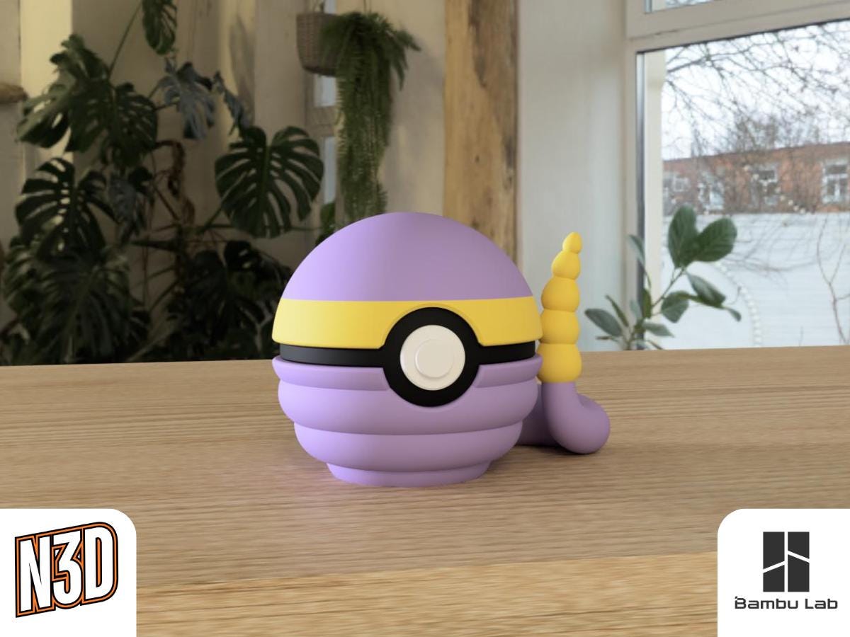Ekans #0023 Pokémon | 3D Printed N3D Poké Balls with Clicking Button