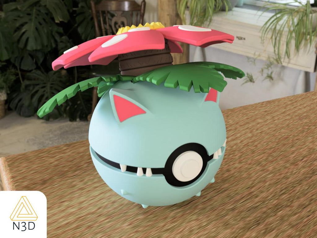 Generation 1 Starters | 3D Printed N3D Poké Balls with Clicking Button