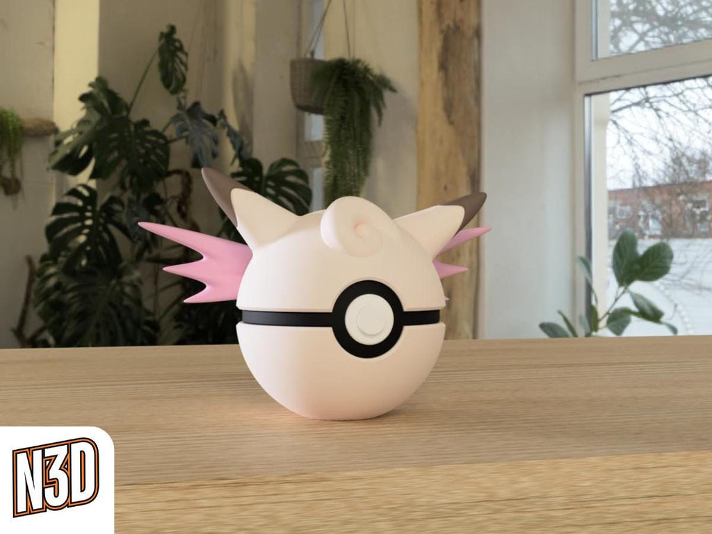 Clefable #0036 Pokémon | 3D Printed N3D Poké Balls with Clicking Button
