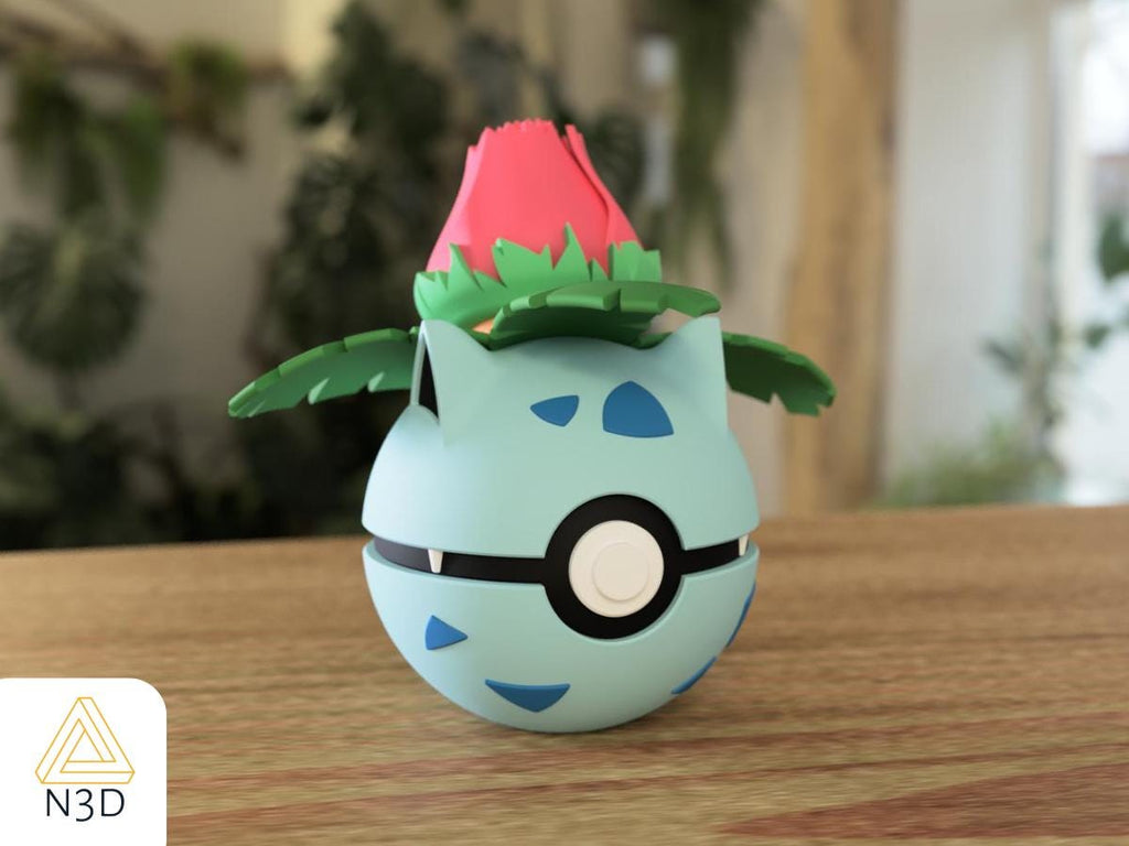 Generation 1 Starters | 3D Printed N3D Poké Balls with Clicking Button