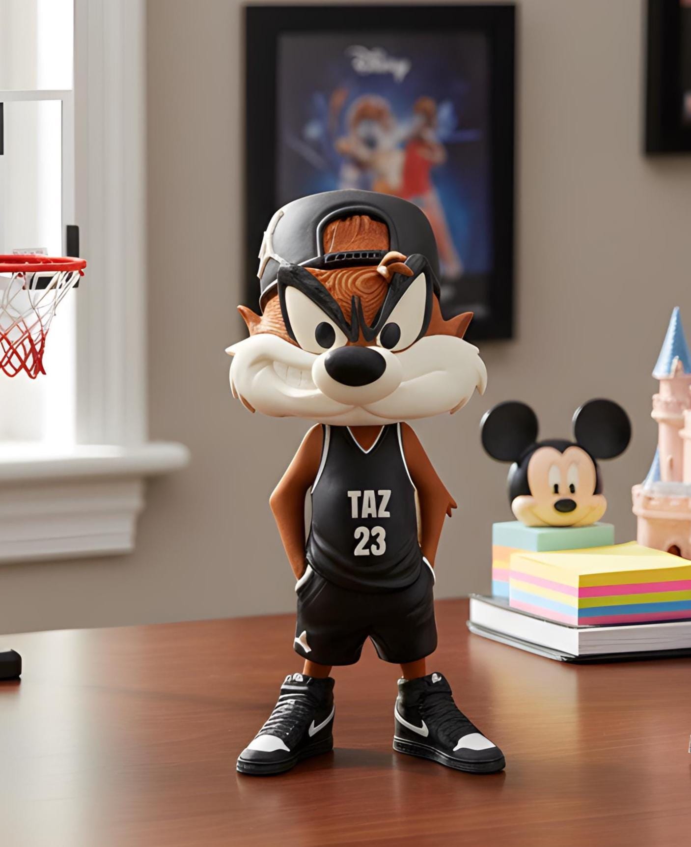 Taz Tasmanian Devil Inspired Basketball Statue | Urban Street Style Fan Art | 12 Inch 3D Printed Display Figure